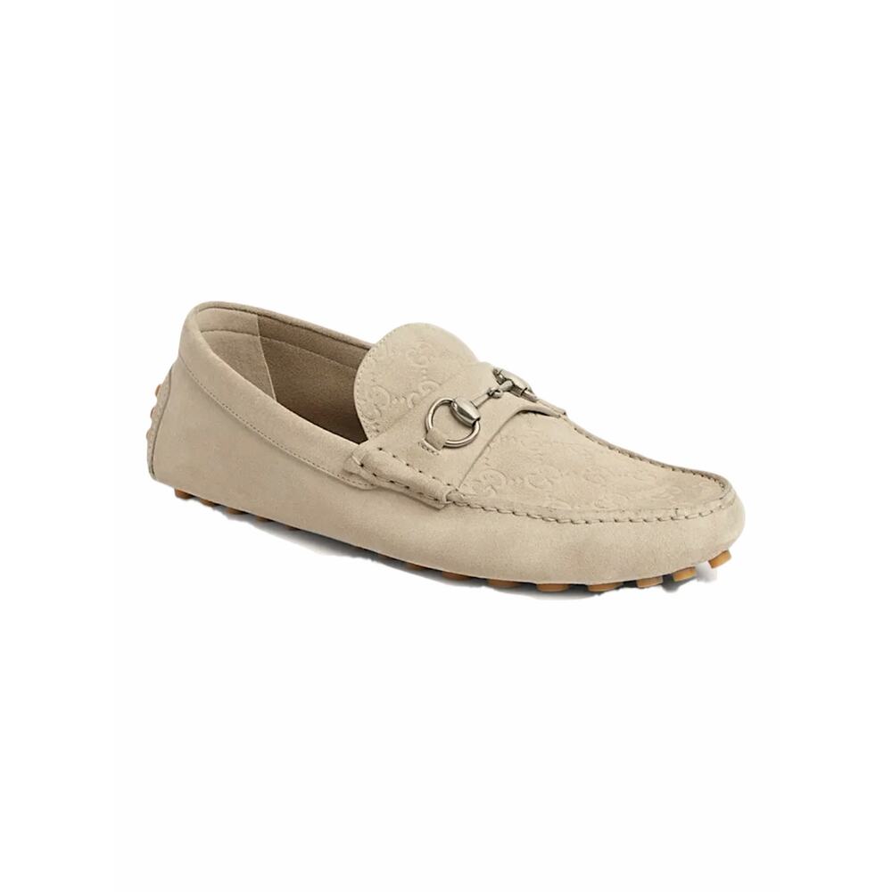 Gucci Byorn Guccisima Horsebit Suede Driver Loafer Oatmeal Size 11.5 - Picture 3 of 15